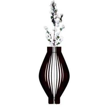 Imagem de Vaso De Chão Decorativo Grande Magnólia Mdf Preto - LENOBRE