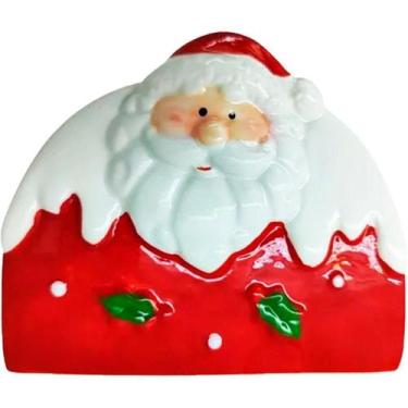 Imagem de Porta Guardanapo Decoração Papai Noel Natal Enfeite Cerâmica - OUTRAS 