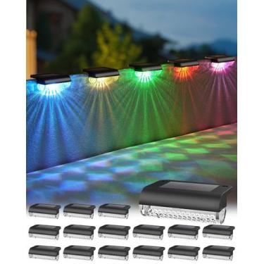 Imagem de Solar Deck Lights Herzila RGB LED, pacote com 16 unidades, à prova d'á