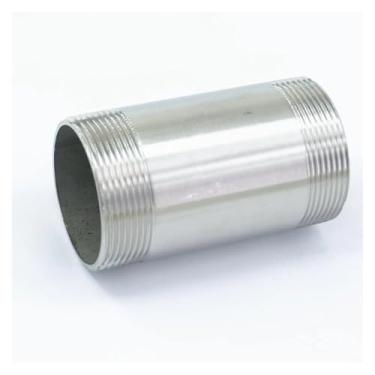 Imagem de 5.1 cm BSPT Rosca Macho Comprimento 100 mm Bico de Barril 304 Conector de Encaixe de Tubo Inoxidável Acoplador Água Óleo Ar 43 PSI