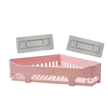 Imagem de Suporte para Shampoo Banheiro Prateleira Organizadora para Banheiro com Adesivo Alta Resistência (TRIÂNGULO ROSA,3 UNIDADES)