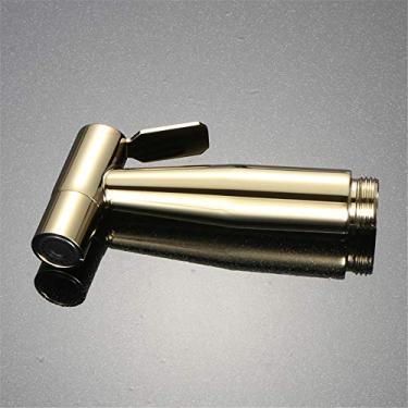 Imagem de MINJING Bidê de vaso sanitário pulverizador zircónio ouro ducha kit mão bidê torneira pulverizador conjunto de válvula de cobre, aço inoxidável, C