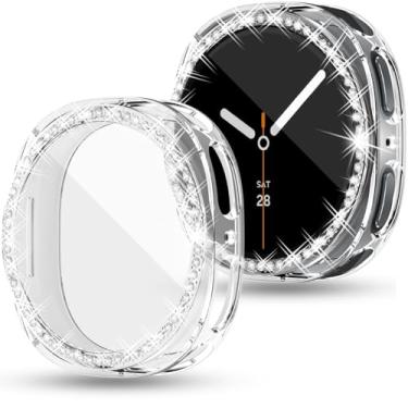 Imagem de RICHONE [Pacote com 2] Capa brilhante compatível com Samsung Galaxy Watch 8 (2025) 44 mm protetor de tela transparente, proteção total HD flexível TPU bumper acessórios transparentes para Samsung