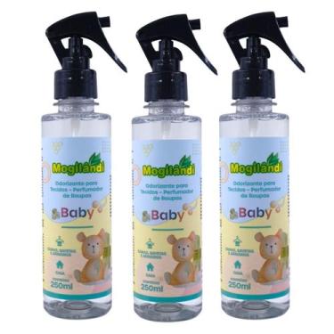 Imagem de Kit 3 Odorizante Cheirinho Para Tecidos Baby Mogilândi  250ml