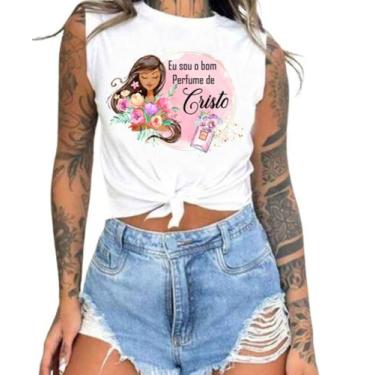 Imagem de Cropped T-Shirts Feminino Estampado - Cristã- Várias Estampas 15 - meg