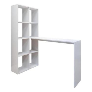 Imagem de Escrivaninha Com Estante Lateral Fg2561 Branco - MULTIMOVEIS