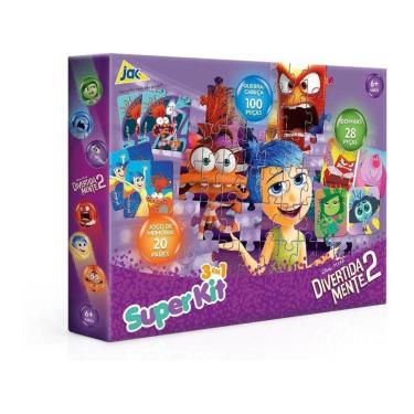 Imagem de Quebra-cabeça 100 Peças Super Kit Divertidamente 2-Unissex