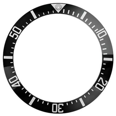 Imagem de hengfento2 Inserção de bisel de cerâmica para Rolex Deepsea 116660 126600 136668 de 44 mm, gravação azul, Preto + branco, 20mm