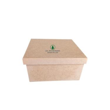 Imagem de Caixa 25x25x8 MDF cru lembrancinha casamento aniversário cestas - Leal