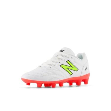 Imagem de New Balance Tênis de futebol infantil unissex 442 Academy Fg V2, Branco/vermelho energético/Hi-Lite, 16