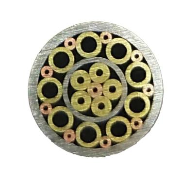 Imagem de Rebites De Mosaico De 8mm Para Cabo De Faca - 1 Peça, 9/39cm De Comprimento Com 20 Opções De Padrões, Material: Aço, Latão E Cobre, Padrão Em Ambos Os Lados(Pattern 17,39cm)