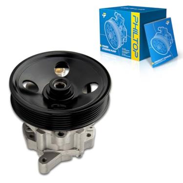 Imagem de PHILTOP Bomba de direção hidráulica 215294 com polia, adequada para 1998-2003 ML320, 2003-2005 ML350, 1999-2001 ML430, 2002-2003 ML500, 2000-2003 ML55 AMG, substitui OE 000 024666 8101, 0024668201