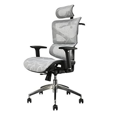 Imagem de Cadeira de escritório fácil de montar, cadeira de malha com suporte para as costas, conjunto de cadeiras de mesa de computador, apoio de braço giratório com apoios de braço 3D, suporte lombar