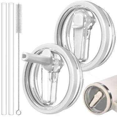 Imagem de ANTAND Pacote com 2 tampas à prova de vazamento para Stanley H2.0 Quencher de 850 g, tampa de canudo sem derramamento, substituição para acessórios de copo Stanley de 850 g, tampa de canudo de