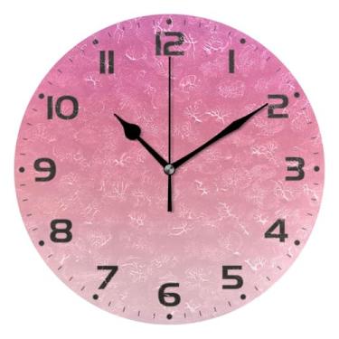 Imagem de JUZIHAI Relógio de parede minimalista de cor gradiente, silencioso, sem tique-taque, relógios de parede redondos, operados por bateria, fácil de ler, relógio decorativo de parede para casa, cozinha