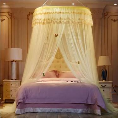 Imagem de Mosquiteiro para Cama Casal/Box/Queen/Super King com Abertura Lateral, Todas as Cores, Proteção Contra Mosquitos(Amarelo,Casal BOX/QUEEN)