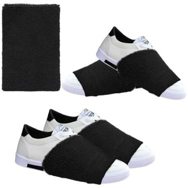 Imagem de Rimoev Sapatos de meia para dança, 2 pares de meias de dança antiderrapantes, 12 x 8,4 cm, capas para pés de dança para hip hop, salsa, tango, ioga, jogos de bola (preto)