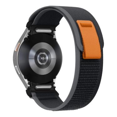 Imagem de HSPTR Para samsung galaxy watch 7 6 5 4 44mm 40mm/fe/5 pro 45mm pulseira de nylon correa watch6 clássico 47mm 43mm cinta(Black Gray,Watch7 44mm)