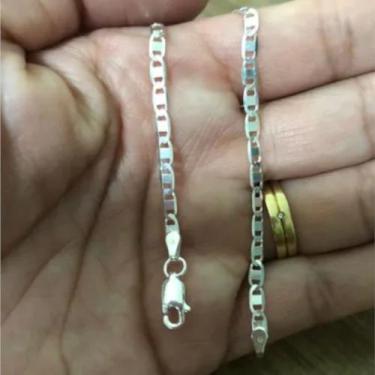Imagem de Pulseiras Elo Piastrine Prata Maciça 925 18 Cm - Lojas La&Ny Pratas, 1