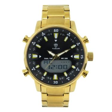 Imagem de Relógio Masculino Tuguir AnaDigi TG1815 Dourado e Preto