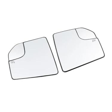Imagem de Lado esquerdo e direito espelho de asa aquecido vidro com placa traseira espelho retrovisor motorista lado do passageiro compatível com ford F-150 2015 2016-2021(1 Pair)