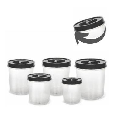 Imagem de 2X Conjunto Vasilhas Porta Mantimentos Tampa Rosca 5 Pçs Pre