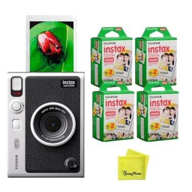 Imagem de Fujifilm Câmera instantânea Instax Mini EVO (preto) com pano de limpeza de microfibra BuzzPhoto e 4 pacotes duplos de mini filme instantâneo