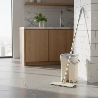 Imagem de Rodo Profissional Flat Mop Balde Lava e Seca Com Pano Microfibra Extra