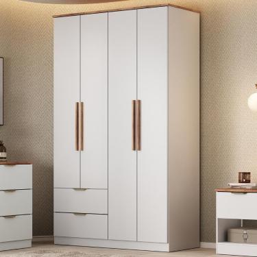 Imagem de Guarda Roupa Solteiro 4 Portas Milan Carraro Branco