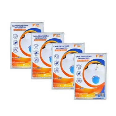 Imagem de Kit 4 Protetores de Colchão Solteirão Faiber Flex Antiácaro