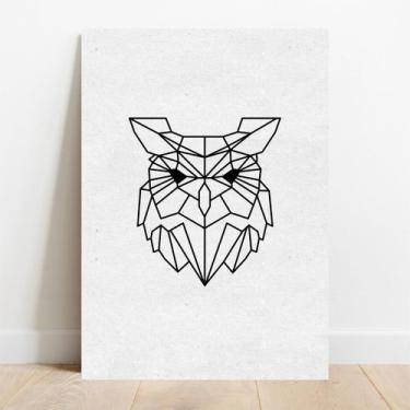 Imagem de Placa Decorativa Minimalista Coruja - TaColado, 40x60cm