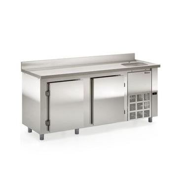 Imagem de Balcão de Encosto 2 Portas e 1 Pia 556 Litros GBFE200CD Inox Gelopar 220V