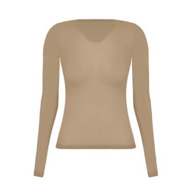 Imagem de Camiseta Feminina Fio 40 Segunda Pele Para Mulher Selene Modelo Manga 