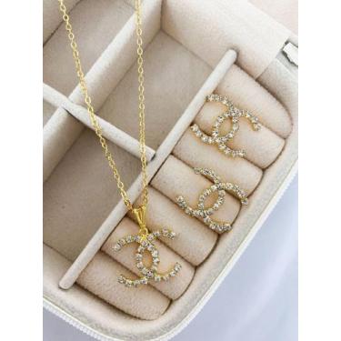 Imagem de Colar feminino +brinco  - VTACESSORIOS