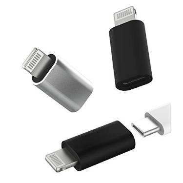 Imagem de Pacote Com 3, Adaptador USB-C Fêmea para Lightning Macho, Cabo Tipo C para Apple iPhone 12 11 Mini PRO MAX XS XR X SE2 7 8Plus
