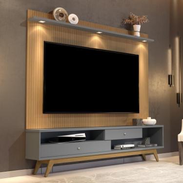 Imagem de Estante Home Theater Para TV Até 75 Polegadas Com Led JB 5232 - Elmo / Pérola - Lojas RPM 