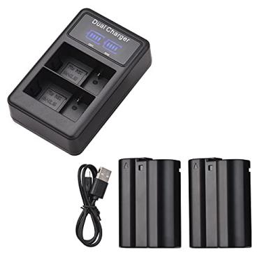Imagem de Qudai EN-EL15 Bateria e Carregador Kit 2pcs 7,4V 2550mAh Bateria + 1pc LED2-EL15 Carregador de bateria para câmera de dois canais Porta USB Substituição da tela LED para Nikon Z6 Z7 1 V1 D500 D600 BD