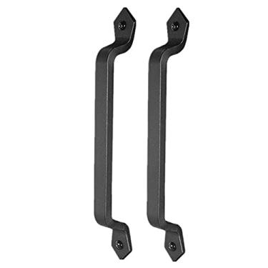 Imagem de Acessórios para portas deslizantes Gabinete Grande antigo Grab Pull Home Ferro fundido Maçaneta da porta do celeiro Farmhouse Preto Rústico Vintage, h