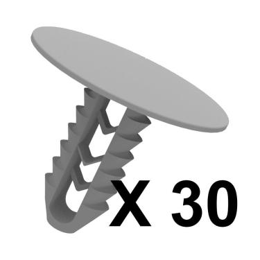 Imagem de Kit 30 Grampos Presilhas Cinza Forro Do Teto Kwid 2018 2019 2020 2021 2022 2023 2024