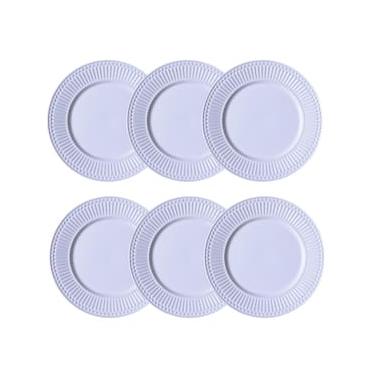 Imagem de Conjunto de Pratos Rasos Porto Brasil Roma em Faiança Feldspática – 6 Peças