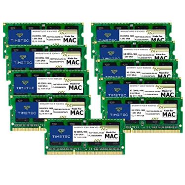 Imagem de Timetec Kit de 80 GB (10 x 8 GB) compatível com Apple DDR3L 1600MHz PC3L-12800 CL11 para iMac (meados de 2011, final de 2012, final de 2013, final de 2014 Retina 5K, meados de 2015 Retina 5K) Módulo de memória SODIMM MAC RAM Upgrade