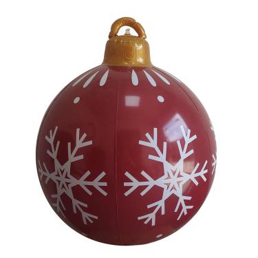 Imagem de burko Balão inflável de natal PVC bola de natal ornamento à prova d'água tamanho grande para decoração de quintal festa de casamento ao ar livre natal ano novo