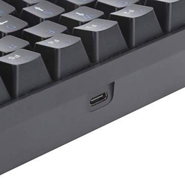 Imagem de Teclado mecânico, teclado USB com fio para uso com extrator de chave sobressalente para digitação no computador