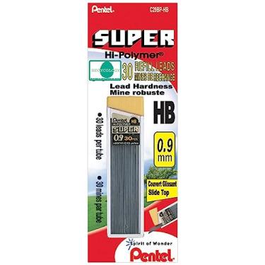 Imagem de Pentel® Pacote econômico de refil de chumbo HB, 0,9 mm, preto, pacote com 30 refis