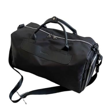 Imagem de Peony and Tiger Bolsa esportiva de viagem de avião, bolsa esportiva de academia para homens e mulheres, bolsa de bagagem de viagem de fim de semana, Preto, Bolsa feminina