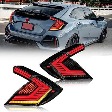 Imagem de T T-ABC Novas Lanternas Traseiras Sequenciais LED Animação DRL Para Honda Civic Hatchback 2016-2021 Hatch Type R Touring Farol Traseiro De Fumaça FK7 FK8 Acessórios