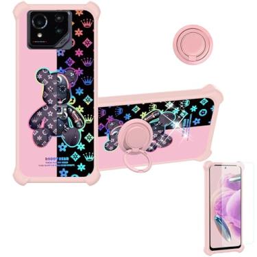 Imagem de jioeuinly Capa para ROG Phone 8/8 Pro compatível com Asus Zenfone 11 Ultra [com protetor de tela de vidro temperado][PC rígido + silicone macio][luz refletora colorida] IMDF-JXX
