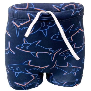 Imagem de Sunga Infantil Proteção Uv 50 Tubarão Tutuba Natação Juvenil Praia Piscina FIltro Solar Shark