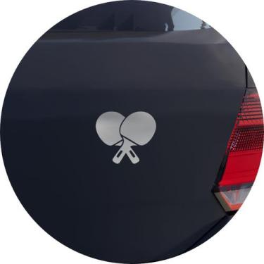 Imagem de Adesivo de Carro Raquetes de Tênis de Mesa Ping Pong - Cor Prata - Mel