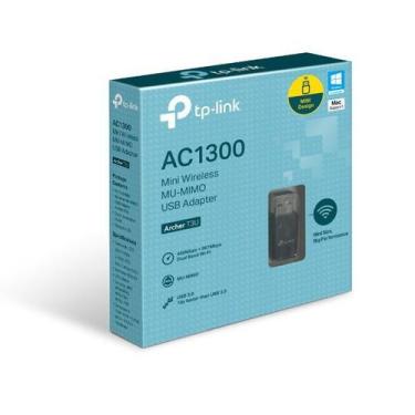 Imagem de Adaptador USB Wireless TP-Link T3U Mini AC1300 Dual Band 2,4GHz 5GHz, 